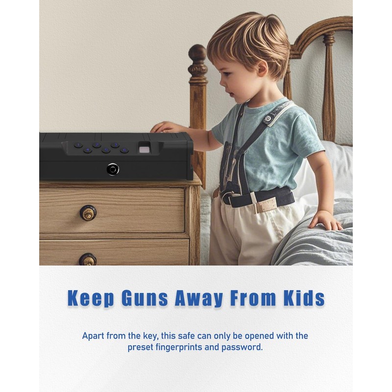 teentan Gun Safe, Biometric Gun Safe for Pistols - Quick-Access