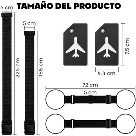 Juego de Correas de Equipaje(Negro)