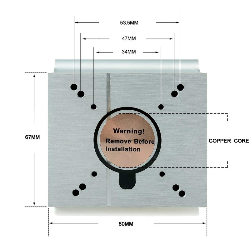 Tesfish Aluminium Heatsink Cooling Fan + 44 mm Lens 60