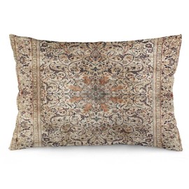 Mamibola Silk Esfahan Persian Carpet Print 28 Throw Pillow Cover 12"x20" Soft Velvet Decorative Throw Pillow Case Cushion Case for Home Decor Living Room Bed Couch Car