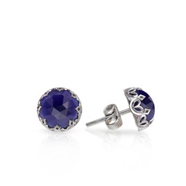 925 Sterling Silver Sapphire Studs Earrings for Women - Sterling Silver Earrings Studs - September Birthstone Earrings - Sapphire Earrings for Women - Minimalist