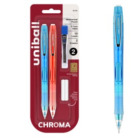 uniball Chroma Mechanical Pencil Starter Kit, 0.7mm, HB #2, Assorted Barrel, 2 Pack