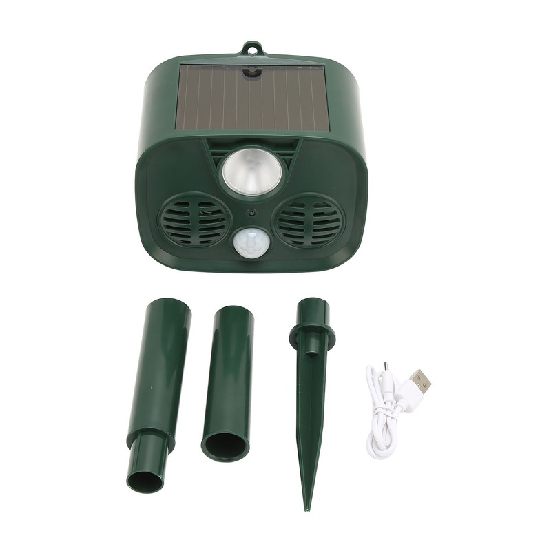 Ultrasonic Animal Repeller Solar Powered Motion Detection Animal Deterrent Device