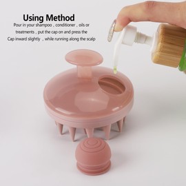 BTYMS Hair Scalp Scrubber Shampoo Brush with Dispenser, Silicone Scalp Massager Exfoliating Brush for Dandruff Removal