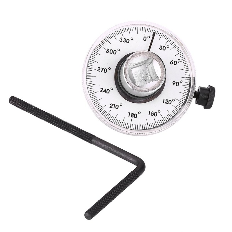 Qiilu Torque Wrench Angle Gauge, 1/2 Inch, Adjustable Drive, 360