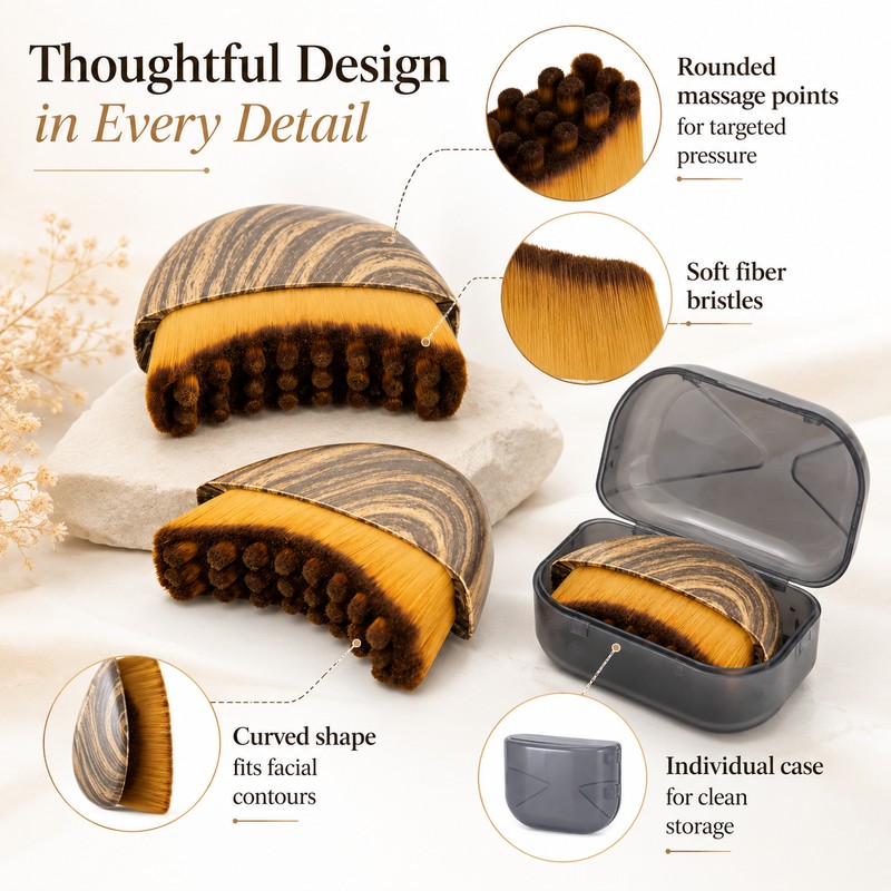 2-Pack Facial Massage Brush for Contour Care – Soft Bristle