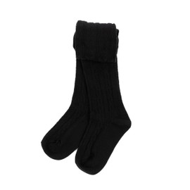 Leveret Girls Knit Cable Tights Black Size 10-14 Years