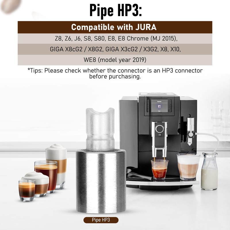 Stainless Steel Milk Pipe Casing with HP3 Adapter, Compatible with