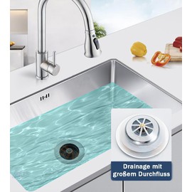 Sumber 3-in-1 Kitchen Sink Plug, Stainless Steel Shell with Anti-Clogging Strainer, Filter Food Leftovers, Universal Sink Strainer and Odour Prevention, Depth of the Sink > 22 mm