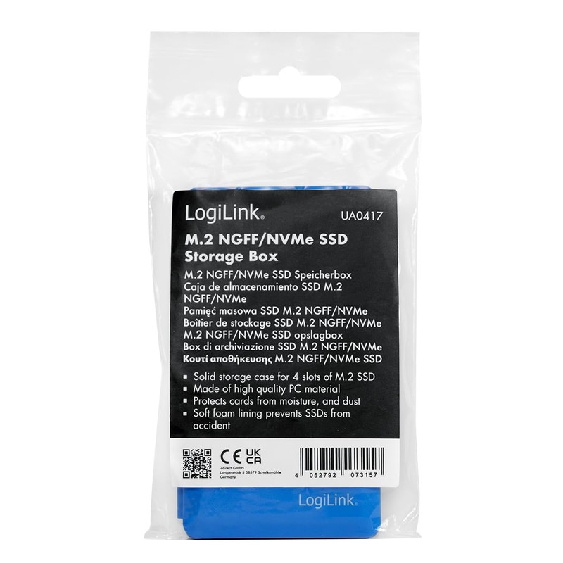 LogiLink UA0417 - Protective Box for 4X M.2 NGFF/NVMe SSDs