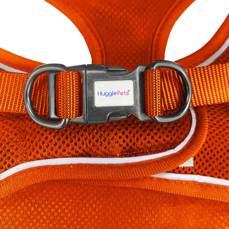 HugglePets Air Mesh Step In Dog Harness - Orange (Medium