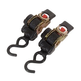 MOTO4U 2 Piece 1" x 6' Bolt-On Retractable Ratcheting Tie-Down Strap AutoRetract Marine Strap Transom Tie Downs Single Hook