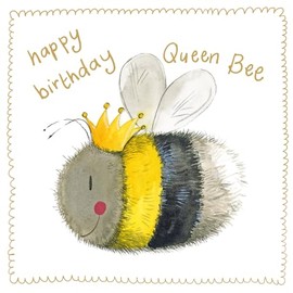 Alex Clark Happpy Birthday Queen Bee Foil Card - Bees - Nature - Greeting Card - Cards To Celebrate - For Her - Designed and Printed in the UK…