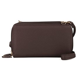 Julia Buxton Pebble RFID Ultimate Double Zip Organizer® Brown