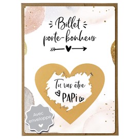 Joli Coon Pregnancy Scratch Card, “Du wirst Opa sein” with Envelope, Announcement of Pregnancy to Papa