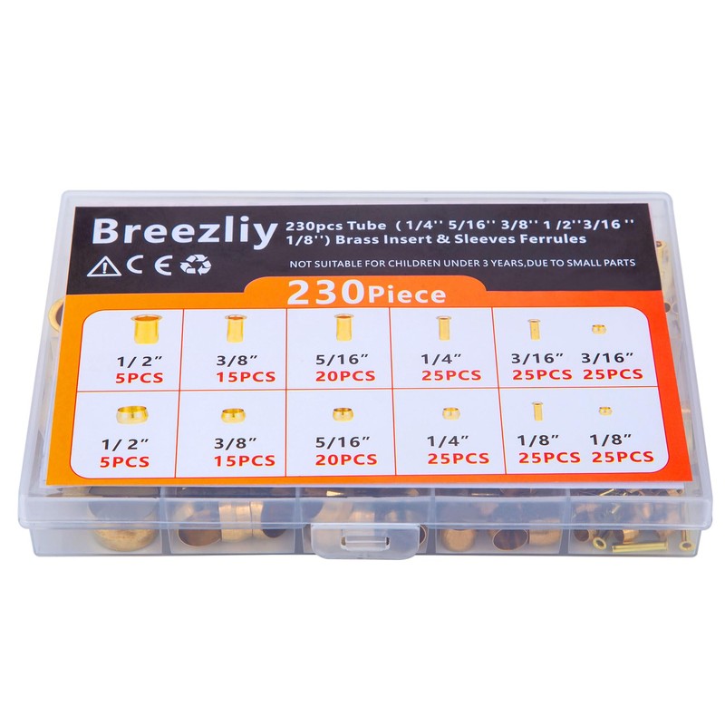 Breezliy Compression Fittings Assortment kit-6 Sizes(1/8"3/16" 1/4" 5/16" 3/8" 1/2")