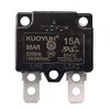 KUOYUH USA 15 Amp 125/250VAC 32/50VDC 88AR Series Automatic-Reset Thermal Overload Protector Circuit Breaker (1-Pack)