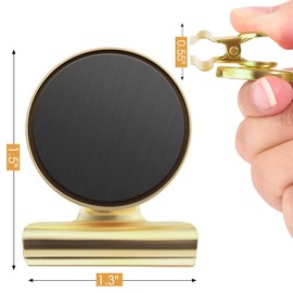 Artcut 8 Pack Gold Magnetic Clips - Strong Fridge & Whiteboard Magnets for School, Office - 31mm for Photo, Note