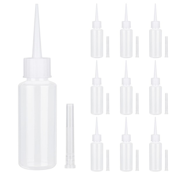 10Pcs Squeeze Applicator Bottles , 50ML/1.8OZ Quilling Glue Bottles with