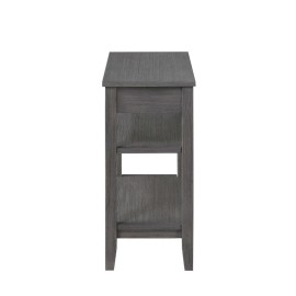 Convenience Concepts American Heritage 1 Drawer Chairside End Table with Shelves Wirebrush Dark Gray