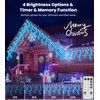Icicle Outdoor Christmas Lights,460LED 17.5M/57ft Christmas Decorations Lights Plug in,Blue