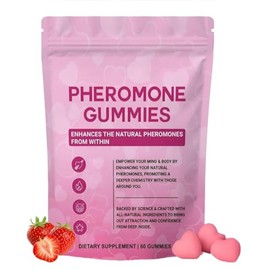 Women's Pheromone Gummies for Health, Scientific Formula with Beetroot, Parsley, and Gluten-Free - Non-GMO, Enhances Attraction and Confidence, Strawberry Flavor (60)