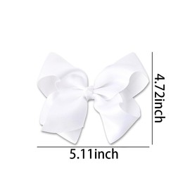 Big Hair Bow Clips White Grosgrain Ribbon Hair Bows for Girls Women Bow Alligator Hair Clips Bowknot Hair Clip Hair Bow Barrettes for Girls Bows Hair Clips Hair Accessories for Christmas Birthday