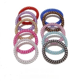 20 PCS Spiral Hair Ties Plastic Elastics No Damage Coil Bulk Ponytail Holders for Thick Hair Colorful Phone Cord Creaseless Hair Tie