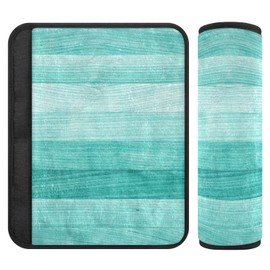 senya Teal Turquoise Green Wood 2 Pack Soft Auto Seat Belt Cover Seatbelt Shoulder Pad for More Comfortable Driving, 10 x 7.7 inch