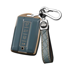 ontto TPU Car Key fob Cover Keyring Fit for Great Wall GWM WEY Tank 300 500 Tank300 Tank500 Smart Key case Holder Shell Bag Keychain Full Protection Auto Accessories 4 Buttons Grey