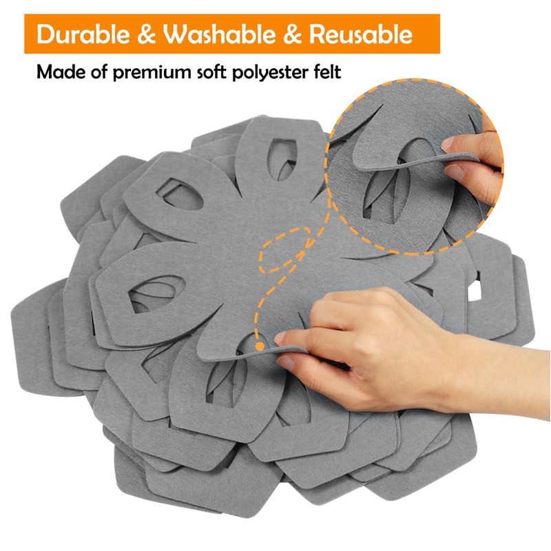 BYKITCHEN Pan Protectors for Stacking, Gray Saucepan Protectors, 6PCS and