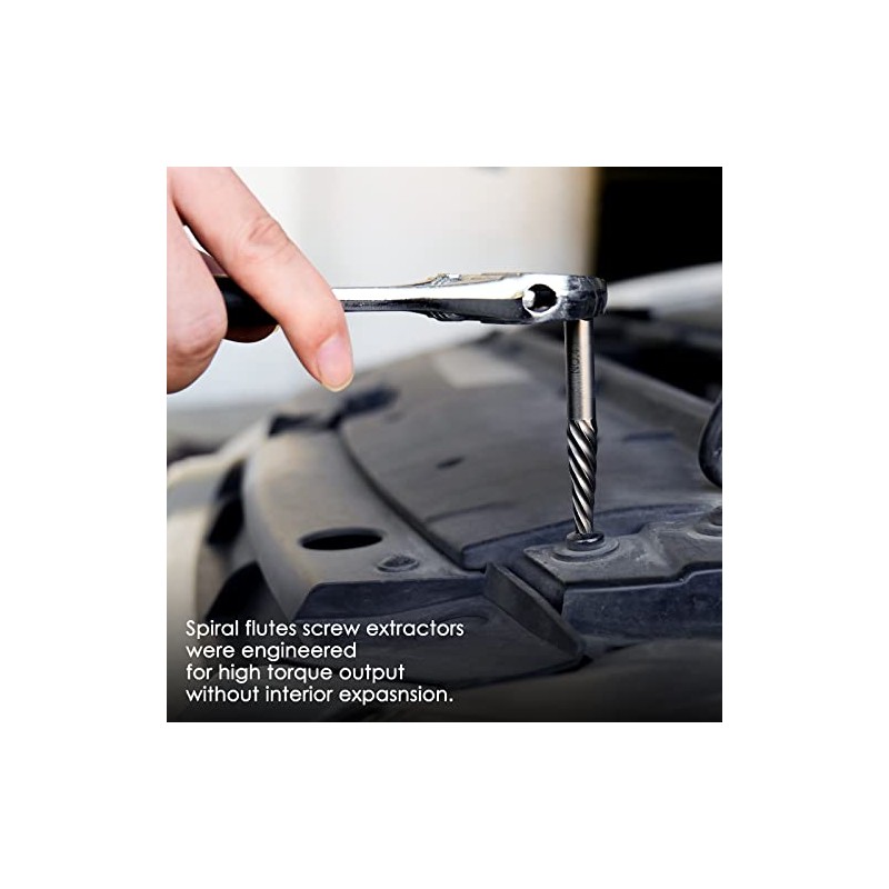 55-Piece Easy Out Screw Extractor Set with Broken Bolt Extractor