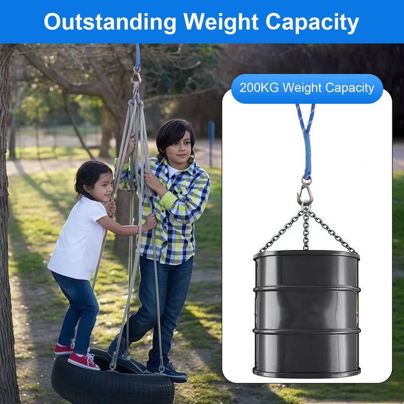 Swing Attachment Rope with Swing Hook, 100 cm Swing Tree