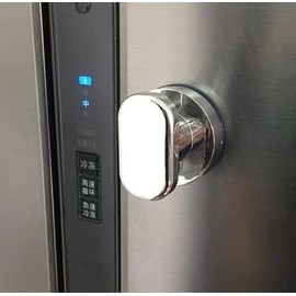 WANLIAN-Powerful Glass Mirror Door Handle, Refrigerator Drawer Bathroom Suction Cup Wall Handrail, Bathtub Shower Handle Kitchen Cabinet Handle (Silver Trumpet)