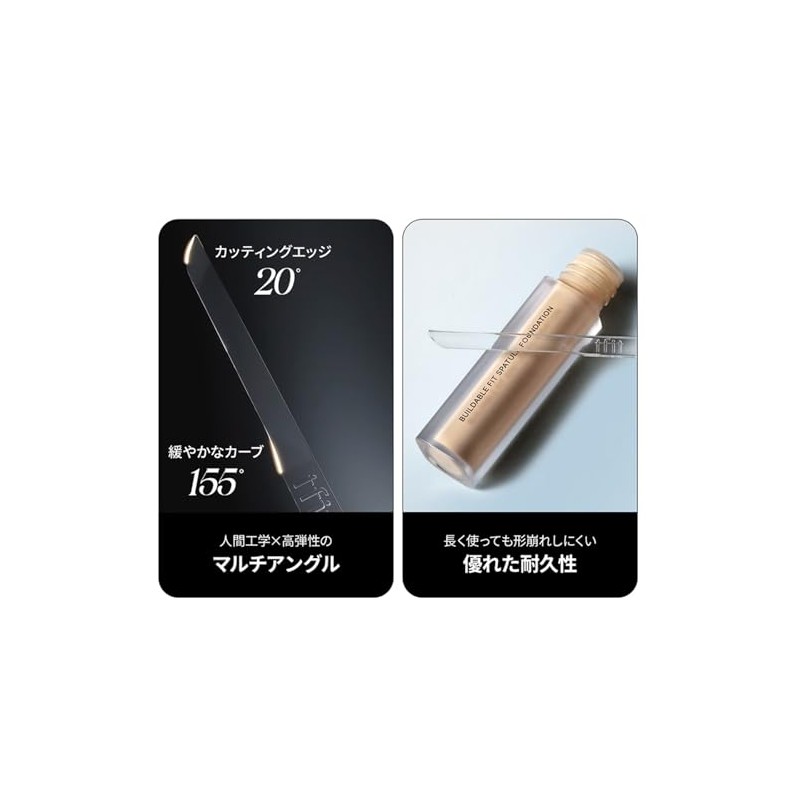 TFIT Buildable Fit Spatula Foundation, Espátula Incorportada, Cobertura Modulable, Larga