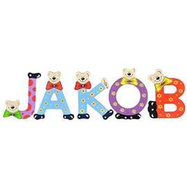 Playshoes Children's Wooden Letters Name Set Jakob - Assorted