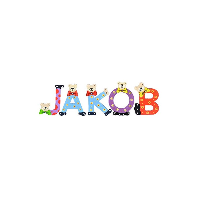 Playshoes Children's Wooden Letters Name Set Jakob - Assorted
