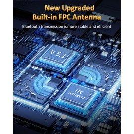 ZEXMTE 5.1 USB Bluetooth Adapter for PC, Bluetooth Dongle for PC, 50M/164FT Long Range Stable Signal, with FPC Antenna, Windows 11/10/8 Plug & Play