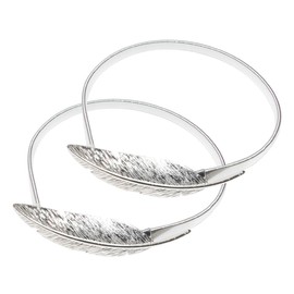 GoodsLand GD-CTNTSL-2SET-HANE-SV Curtain Tassels Set of 2 Stylish Holder Interior Metal Feathers