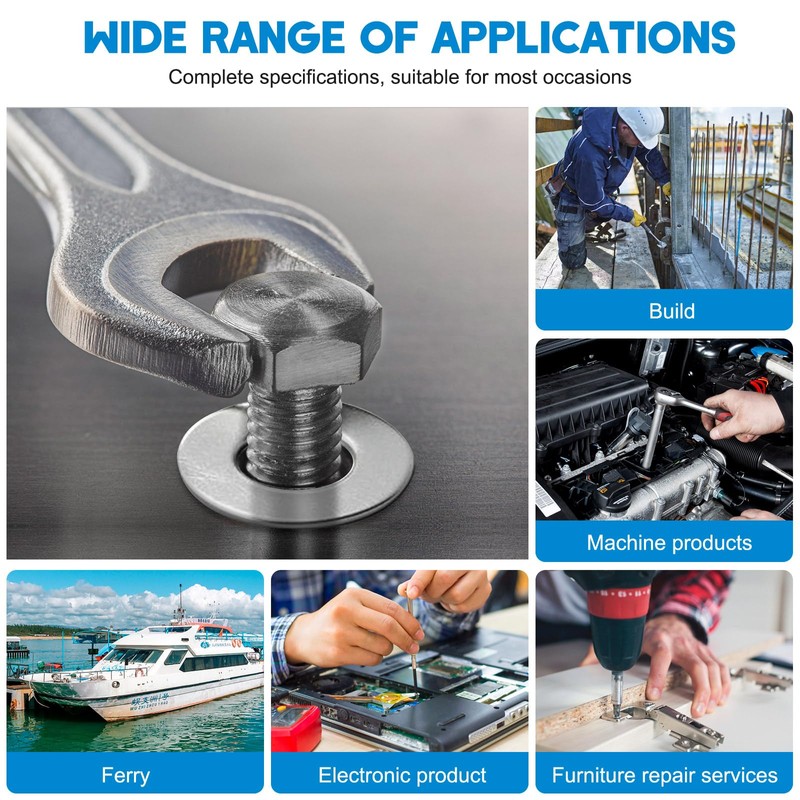 Stainless Steel Washers Assortment Set 9 Sizes - 684 Pieces,