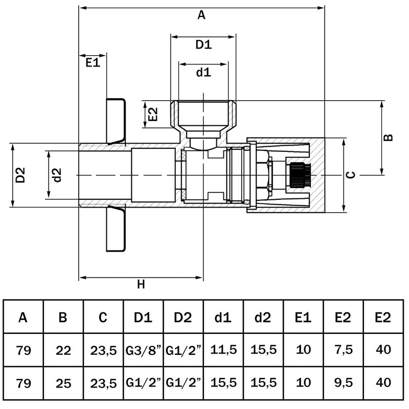 Matte Black Brass 1/2" x 3/8" BSP Basin Hose Valve
