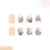 24Pcs Maple Leaf Press on Nails Short Square Fake Nails