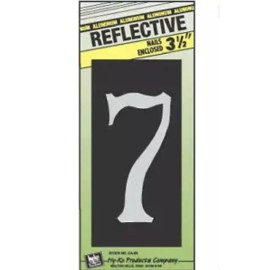 Hy-Ko Products CA-25/7 Aluminum House Number 7 SEVEN 3.5" High Black with Ref...