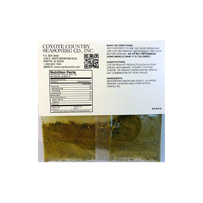 Coyote Country's Jalapeno Cilantro Dip Mix (3 Pack)