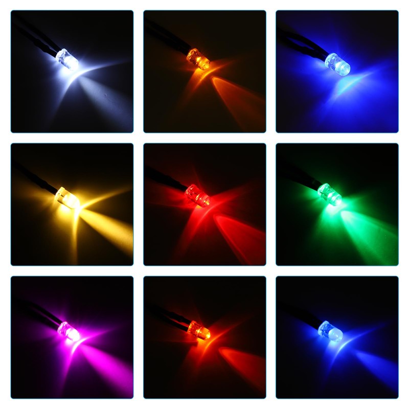 PATIKIL 5mm LED Diode Light, 12 Pcs 12V DC Pre