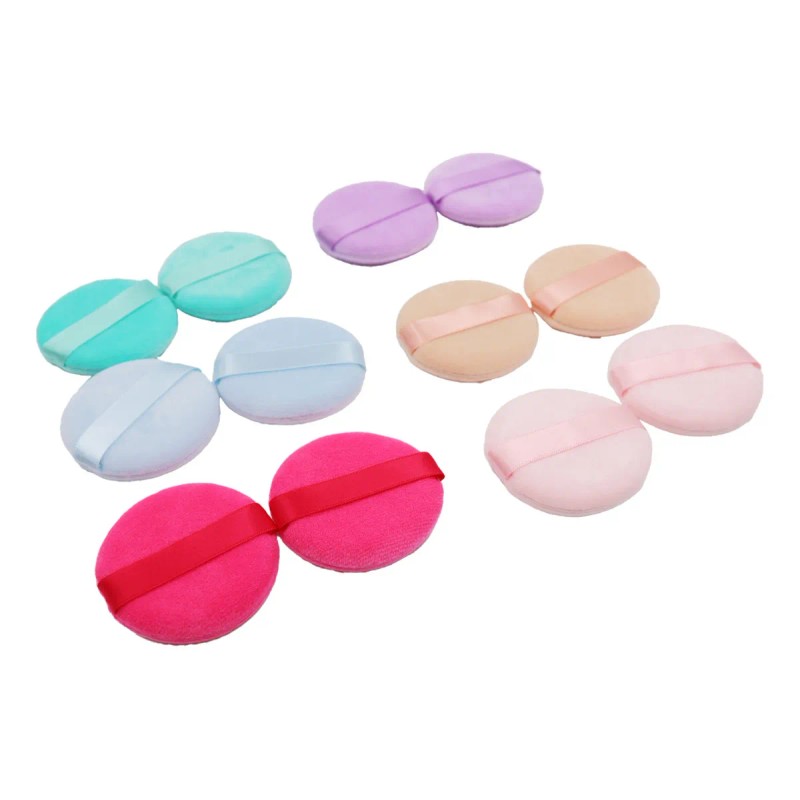 6 Esponja Puff Maquillaje Redonda Polvo Traslucido Esponjas 6 Cm