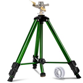 Pattiumo Lawn Sprinklers for Yard, 360° Tripod Sprinklers for Yard Large Area, 3/4" Connector, Adjustable Height 16-37”, Water Sprinkler for Lawn/Garden/Patio, 1Pack