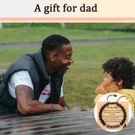 Dad Fathers Day Gift from Daughter Daddy Beaded Bracelet Wedding Birthday Gifts for Dad Appreciation Thank You Gifts for Father Souvenir Stuff I Love You Daddy Gift Ideas Father Christmas Present