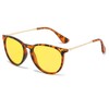 YUELUQU Polarised Retro Round Sunglasses Women Men UV400 Protection Ultralight