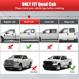 6" Side Step Running Boards for - 2009-2018 Dodge Ram 1500, 2019-2023 Dodge Ram 1500 Classic Quad Cab Black, Aluminium Running Boards Nerf Bars, Side Steps for Truck